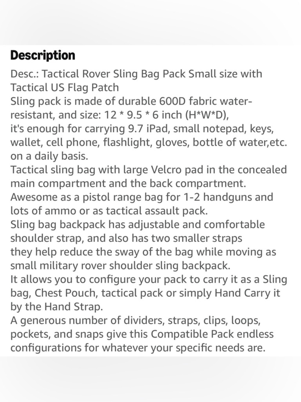 Reebow Gear-Tactical Single-Shoulder Sling Bag - Picture 8 of 12